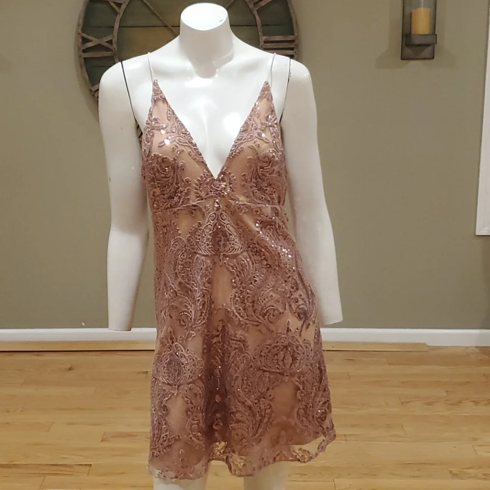 Free People Night Shimmers Mini Dress